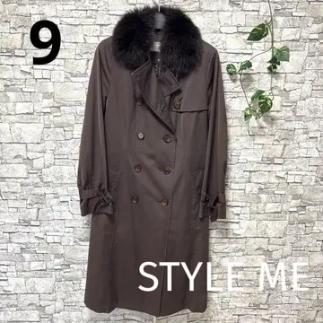 [ STYLE ME ] 트렌치코트 롱 기장 퍼 포함 브라운 계열 여성용