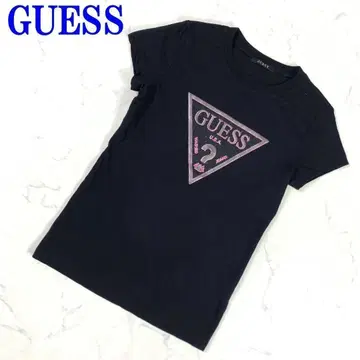 GUESS 게스 반팔 라메 프린트 T셔츠 블랙 XS C874