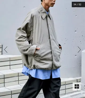 숏 길이 스텐 칼라 블루종 베이지 M