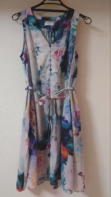 폴스미스 올 패턴 슬리브리스 원피스 리본 벨트