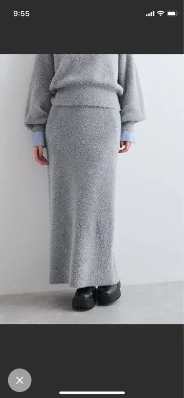 VIS 라메 샤기 니트 스커트