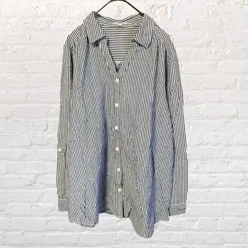11602 3can4on 스트라이프 스키퍼 셔츠 블루 M 튜닉