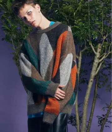 MAISON SPECIAL 아가일 프라임 오버 모헤어 니트