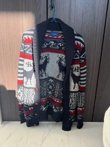 UNION STATION 사슴 패턴 니트 가디건