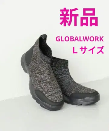 새상품 글로벌 워크 니트 스니커즈 블랙 실버 24~24.5cm