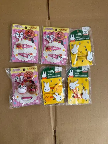 호빵맨 미피 헤어 액세서리 6세트