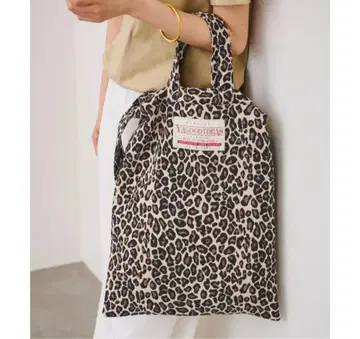 YAGOODIDEASBIGTAGFABRIC 토트 프레임워크 레오파드