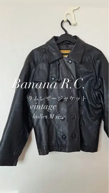 블랙 가죽 더블 브레스트 자켓