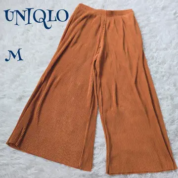 [유니클로] 허리밴딩 플리츠 와이드 이지 팬츠 M 테라코타 무지