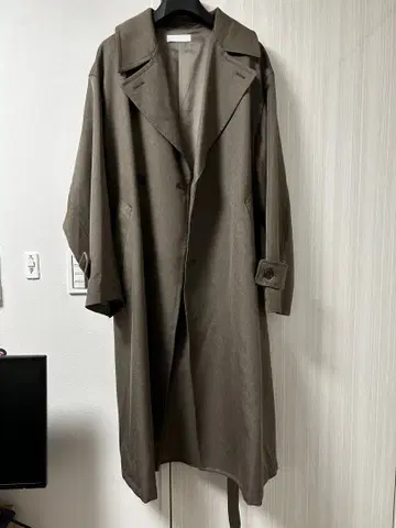 WYM 브라운 롱 트렌치코트