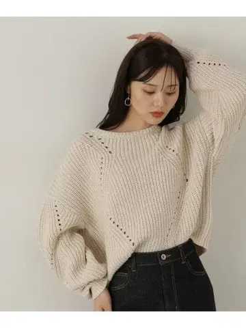 심플 아이렛 니트 24AW 프로포션