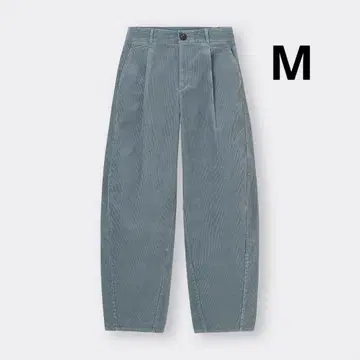 GU 코듀로이 배럴 레그 팬츠 블루 M