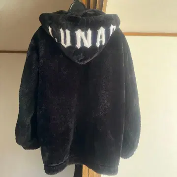 LUNAR 후드 부착 블랙 플리스 자켓 M