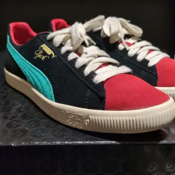 Puma clyde 블랙/레드/터콰이즈
