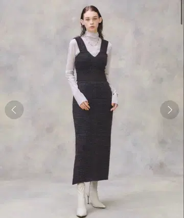 PUBLIC TOKYO 오너먼트 니트 자카드 스커트 뷔스티에