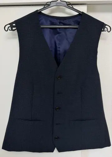 TAKEO KIKUCHI 네이비 체크 베스트