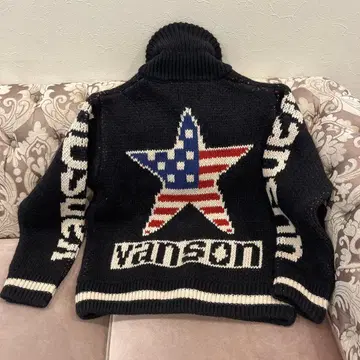 Vanson 미국 국기 패턴 코위찬 니트 M