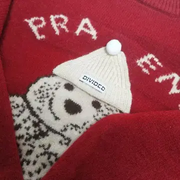 빨간색 스웨터 여성용 핏 풀오버 캐릭터 패턴 니트 평균값