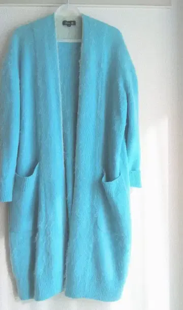 Drawer 캐시미어 100% 롱 가디건 터콰이즈