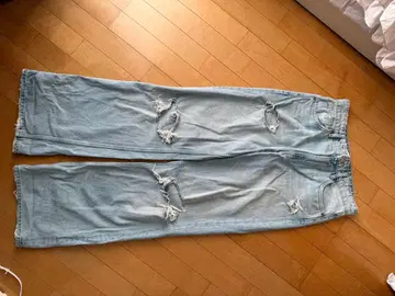 ZARA 데미지 와이드 데님 팬츠