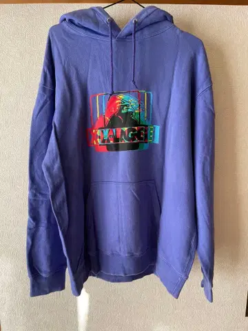 XLARGE 컬러풀 프린트 후드티 L 사이즈 보라색 남성용 여성용