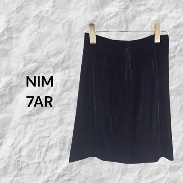 님 NIM 벨로아 스커트 7AR 네이비 포멀 봄 코디