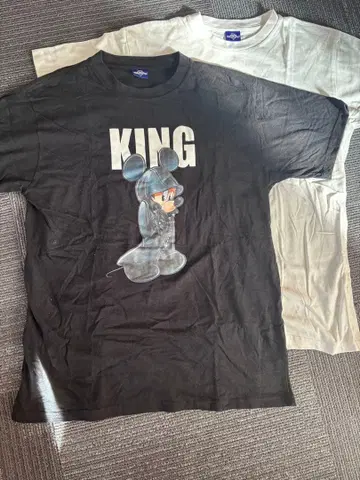 킹덤하츠 미키마우스 티셔츠 화이트, 블랙