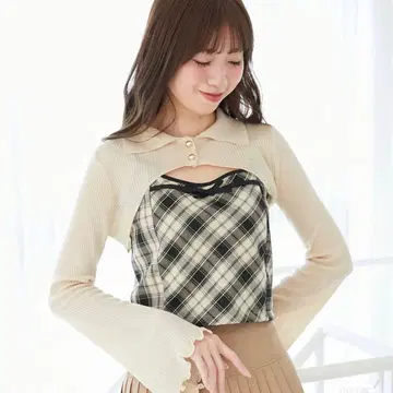MAJESTIC LEGON 체크 무늬 상의 즉시 발송