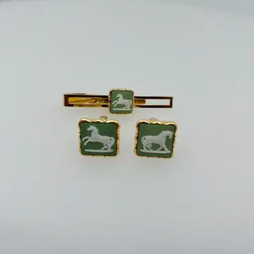 [새상품급] Dunhill 던힐 커프스 단추 넥타이핀 세트 말