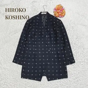 히로코코시노 [ 9AT ] 도트 무늬풍 자켓 개성있는 노카라