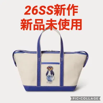 Polo 베어 캔버스 미니 쇼핑백 토트