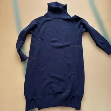 라코스테 롱 니트 원피스 터틀넥 네이비 40 L