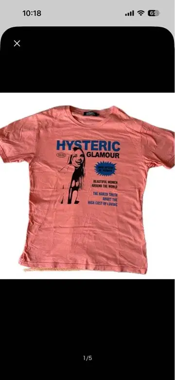 HYSTERIC GLAMOUR 핑크 T셔츠