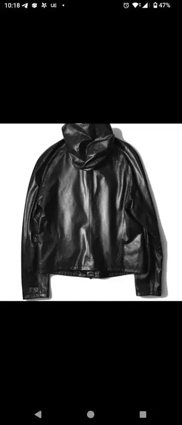 아르마니 가죽 후드 부착 자켓