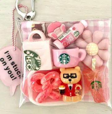 가챠 파우치 카페풍 데코레이션 부품 데코 부품 핑크 계열