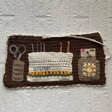 니트 코바늘 케이스 가위집 튤립 패턴 핸드메이드