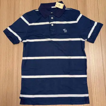 Abercrombie & Fitch 네이비 스트라이프 피케 셔츠 S
