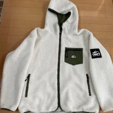 CAMP7 플리스 자켓 화이트/올리브