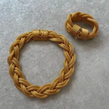 빈티지 볼륨 골드 체인 목걸이 팔찌 세트