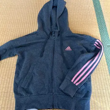 아디다스 다크 그레이 후드 부착 후드티 M