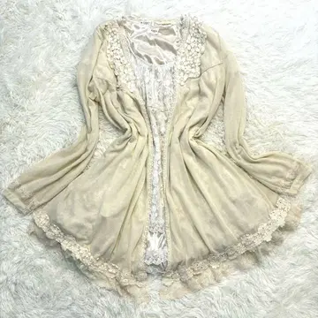 axesfemme 모리걸 베이지 가디건 레이스