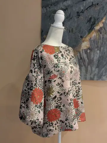 순수 실크 겉옷 기모노 리메이크 풀오버 상의