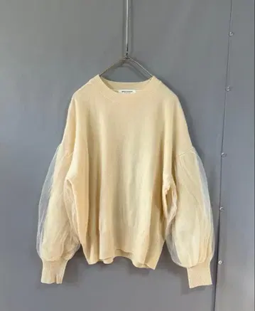 스픽 앤 스팬 캐시미어 혼방 소매 튤 레이어 니트