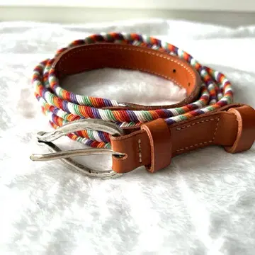 [ 새상품급 ] 컬러풀 뜨개질 가죽 벨트 티베리오 페레티