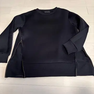 ALWEL 블랙 사이드 지퍼 맨투맨