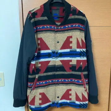 에스닉 패턴 울 혼방 자켓