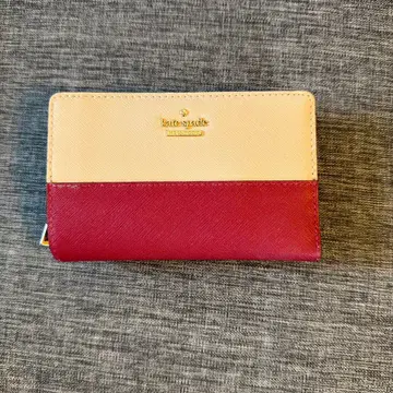 Kate Spade 접이식 지갑 베이지와 빨간색