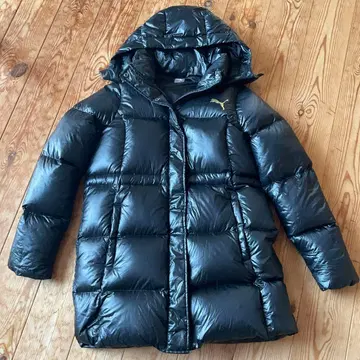 Puma 블랙 다운 코트 후드 부착 새상품 다운 90% 페더 10%