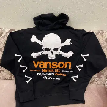 vanson 스컬 크로스본 후드티