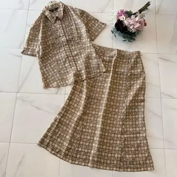EVEXbyKRIZIA 반팔 셔츠&스커트 셋업 체크 무늬